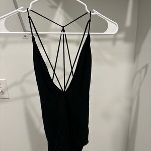 Urban Outfitters Black Strappy Back Bodysuit